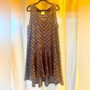 Maeve Westwater Anthropologie Chevron Knit Dropwaist Dress Size XL